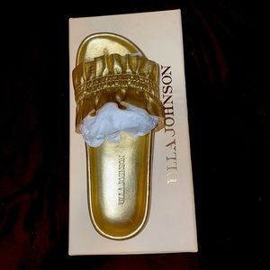 Brand new Ulla Johnson Rex gold sandal